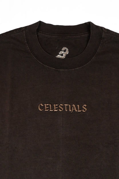 CELESTIALS Embroidered Tee Brown