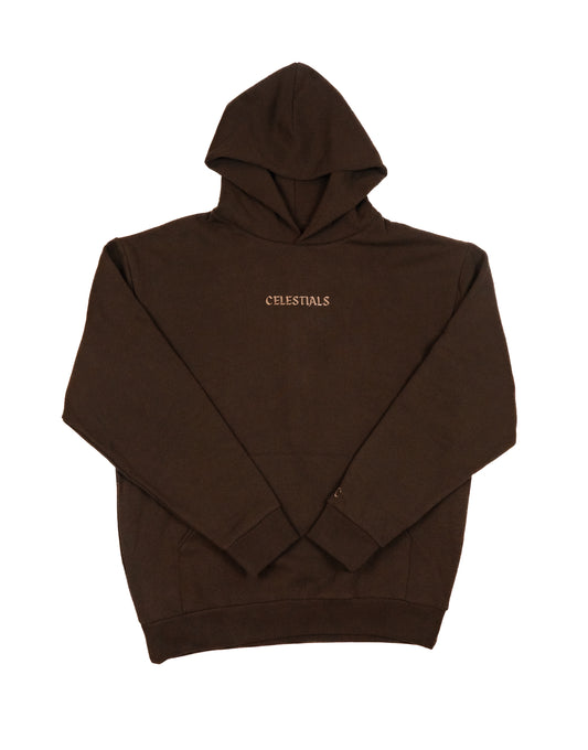 CELESTIALS Embroidered Hoodie Brown