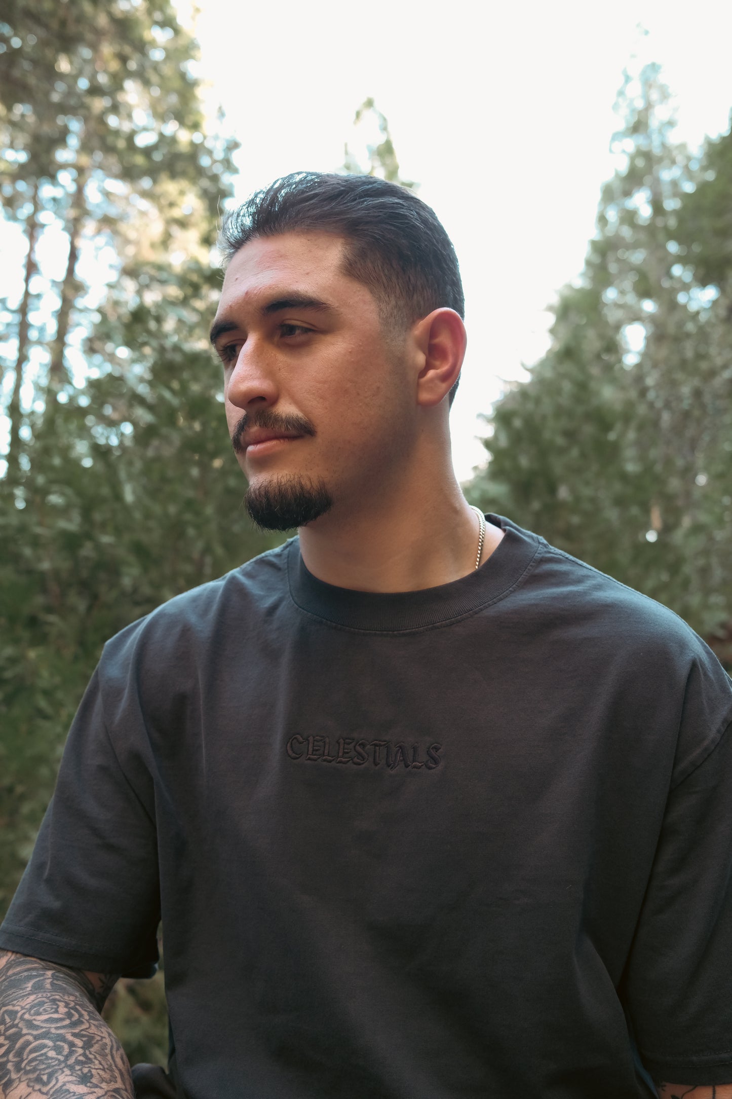 CELESTIALS Embroidered Tee Black