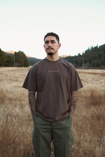 CELESTIALS Embroidered Tee Brown