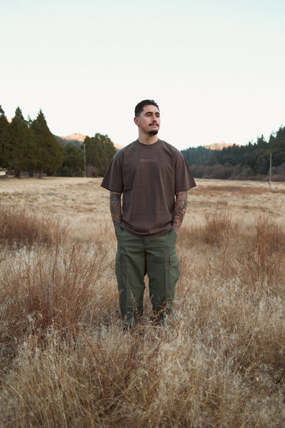 CELESTIALS Embroidered Tee Brown