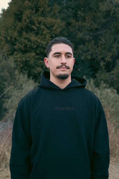 CELESTIALS Embroidered Hoodie Black